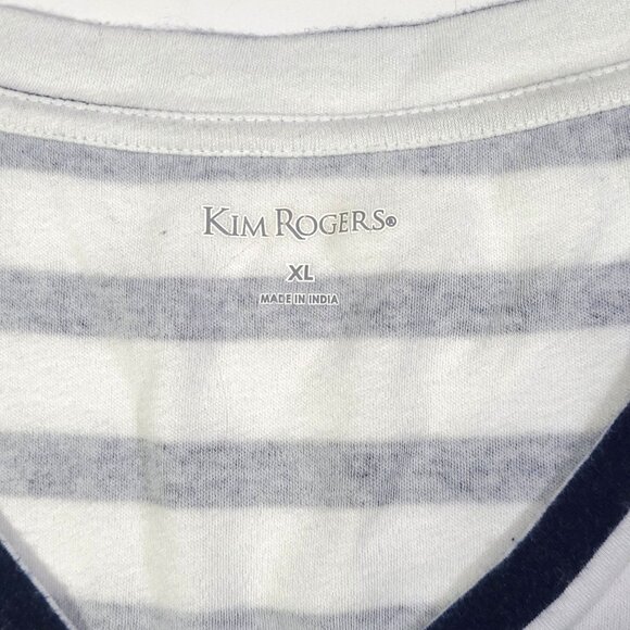 Kim Rogers - Women's Size XL - Tank Top - Blue & White Striped With Stars - Picture 4 of 10